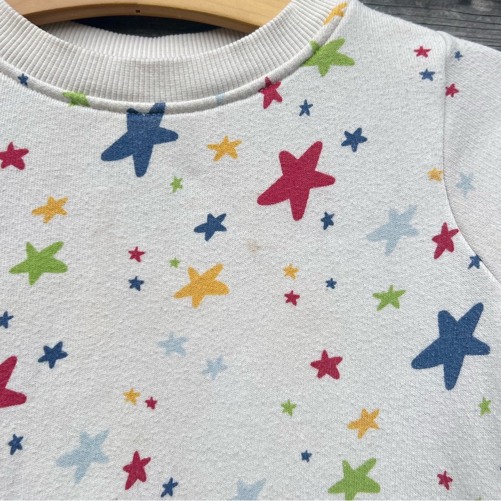 Moon & Back Hanna Andersson Star Patterned Crewneck Cotton Sweatshirt Size 3 - Picture 2 of 6